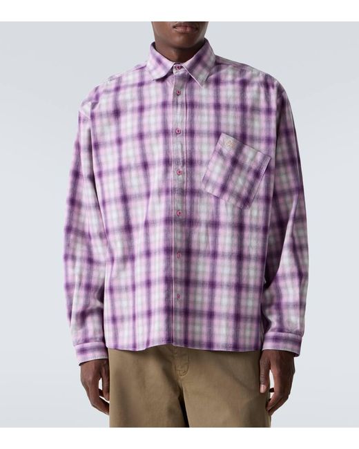 Camisa De Algodon A Cuadros ERL de hombre de color Purple