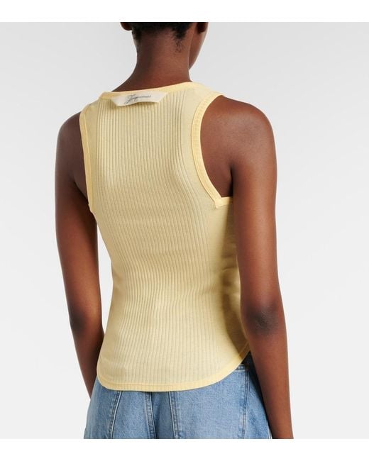 Jacquemus Yellow Rond Carre Cotton Tank Top