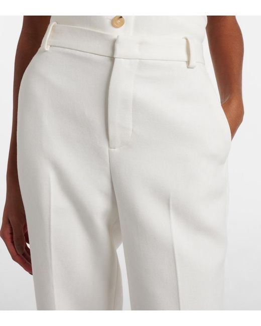 Vince White Mid-Rise Flared Pants