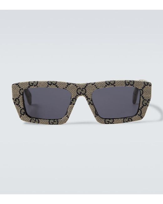 Gucci Gray Rowcut Rectangular Sunglasses for men