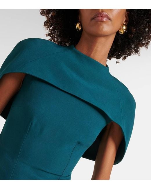 Abito Midi Kalika Con Mantella di Safiyaa in Green