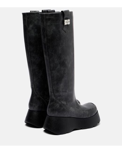 Ganni Black Kat Platform Knee-High Boots