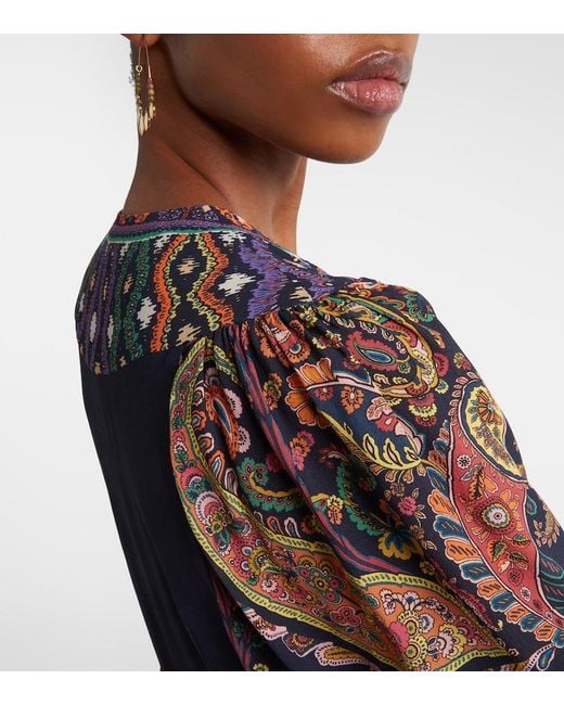 Etro Blue Paisley Maxi Dress