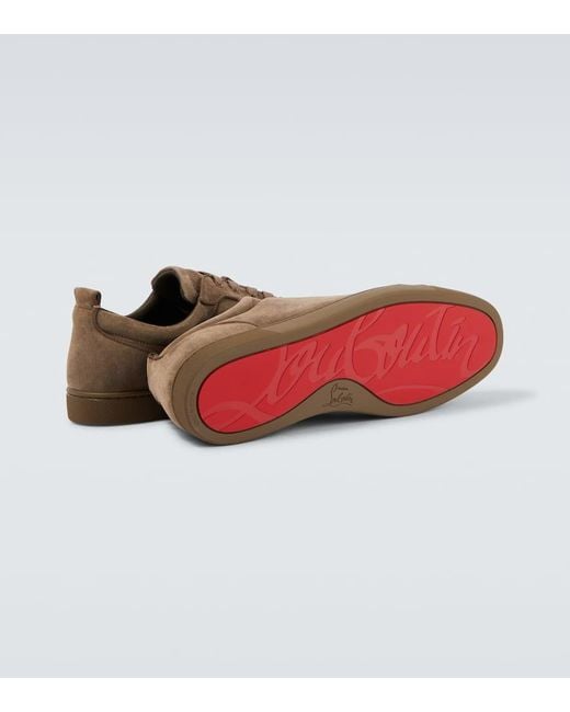 Christian Louboutin Brown Louis Junior Suede Sneakers for men