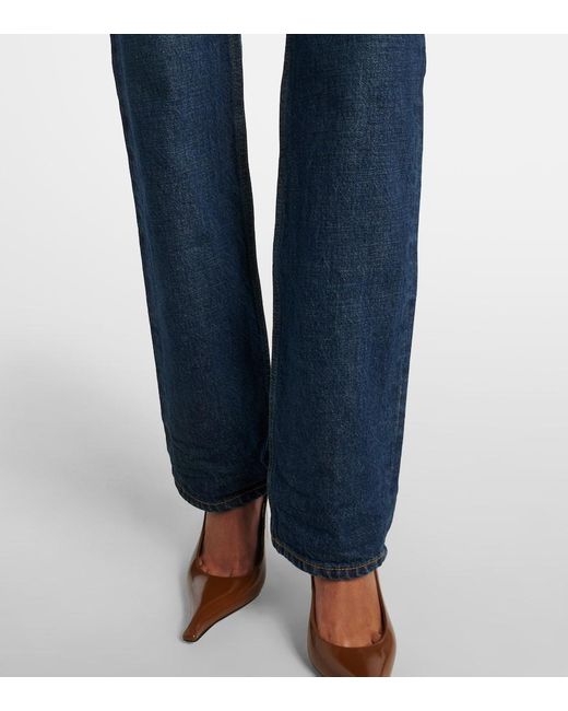 Saint Laurent Blue Mid-Rise Bootcut Jeans