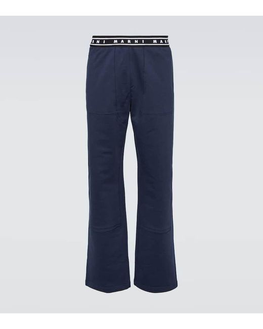 Pantalones rectos de algodon Marni de hombre de color Blue
