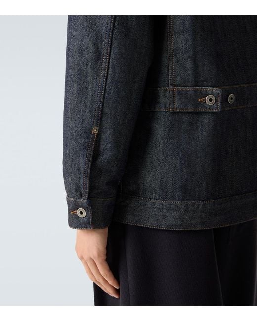 Loewe Blue Denim Jacket With Logo Patch for men
