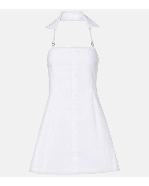 Coperni White Halterneck Cotton Minidress