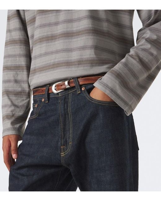 Our Legacy Gray Box Striped Cotton Jersey T-Shirt for men