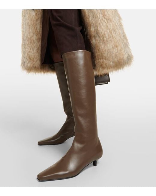 Totême  Brown Leather Knee-high Boots