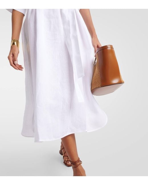 Eres White Bibi Linen Midi Dress