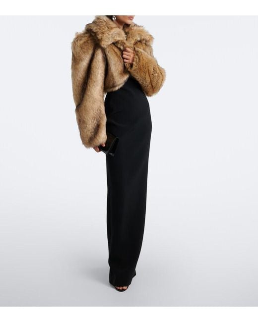 David Koma Natural Cropped Turtleneck Jacket