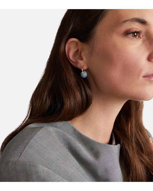 Sydney Evan Blue 14Kt Earrings With Diamonds And Aquamarines