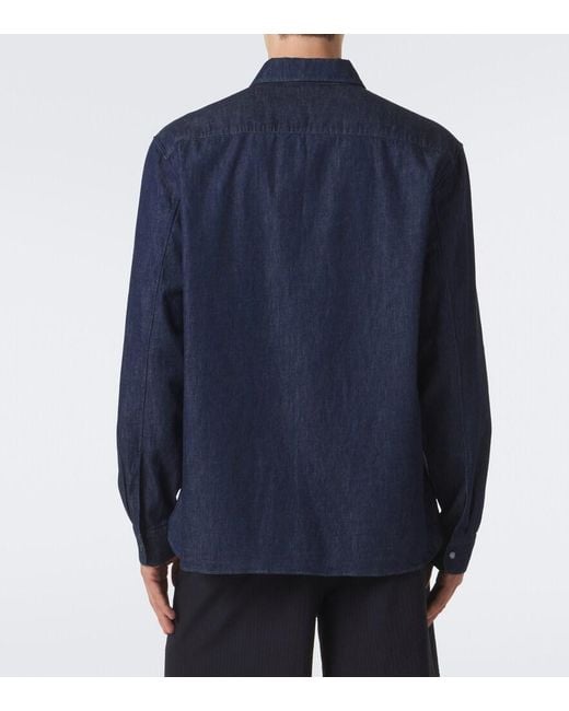Jil Sander Blue Cotton Chambray Shirt for men