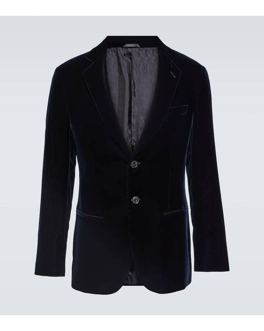 Veste De Smoking En Velours Giorgio Armani pour homme en coloris Blue