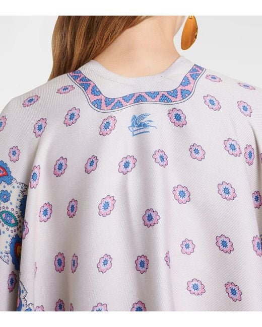 Etro Blue Cape Aus Einem Wollgemisch