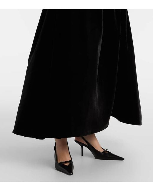 Elie Saab Black Belted Velvet Gown