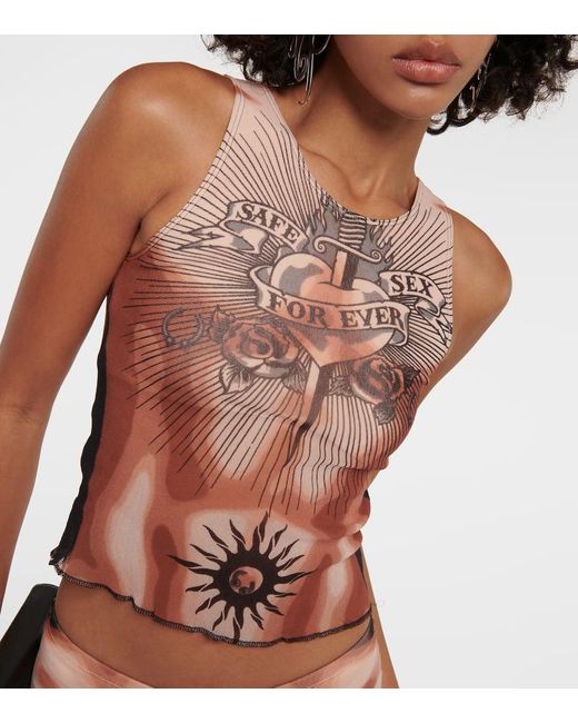 Top Tattoo Collection de tul Jean Paul Gaultier de color Pink