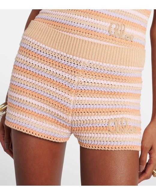 Chloé Natural Knitted Cotton Shorts