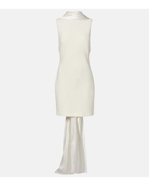 Danielle Frankel White Bridal Mimi Wool-Blend Minidress