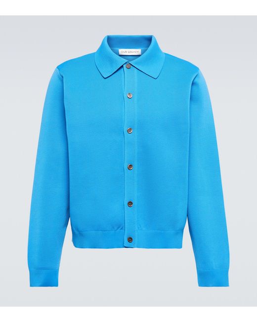 Our Legacy Evening Polo Cardigan in Blue for Men | Lyst