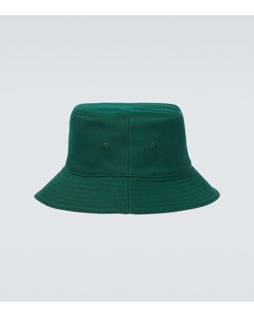 Burberry Green Check Reversible Twill Bucket Hat for men