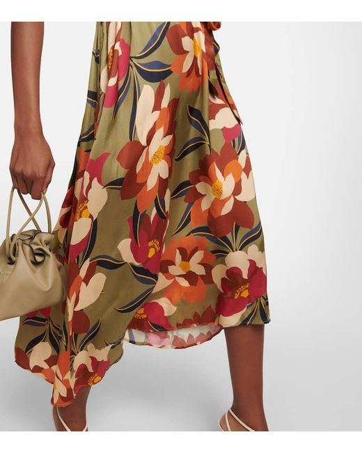 Velvet Multicolor Bedrucktes Midikleid Francie Aus Satin