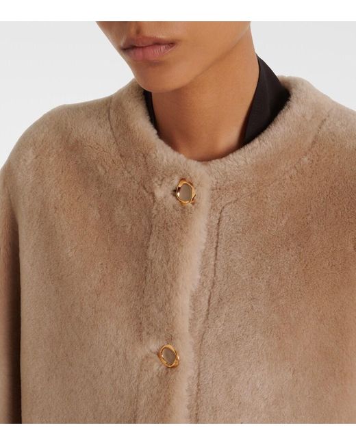 Agnona Natural Shearling Coat