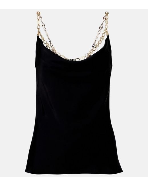 Top Con Cadena Rabanne de color Black