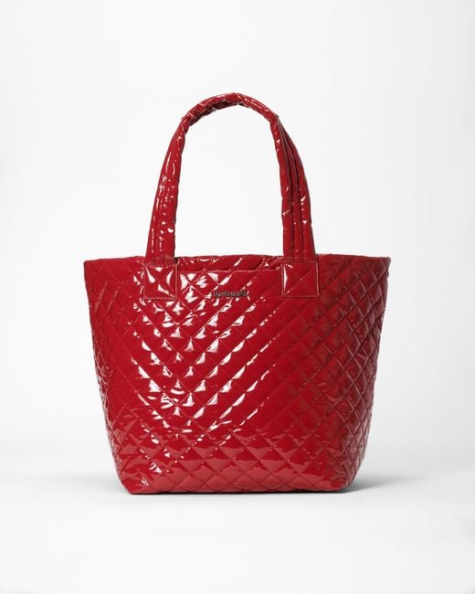 MZ Wallace Red Rouge Lacquer Deluxe Medium Metro Tote