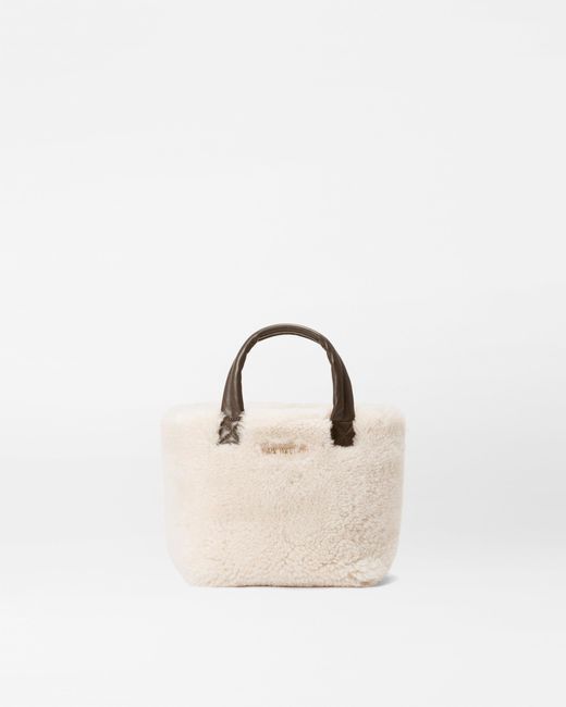 MZ Wallace Natural Shearling Micro Metro Tote Deluxe