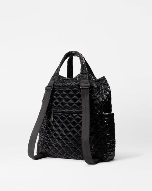 MZ Wallace Black Liquid Metro Convertible Backpack