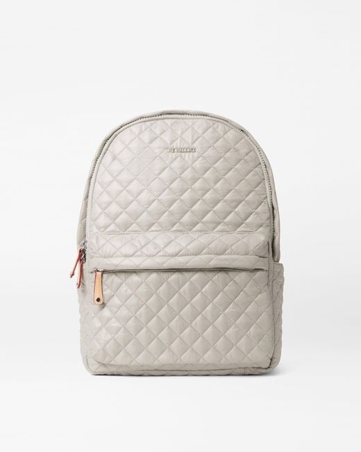 MZ Wallace White Pewter Metro Backpack Deluxe