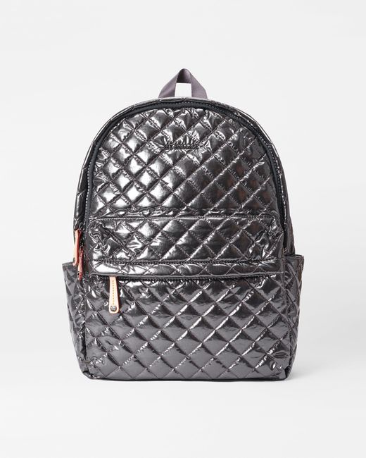 MZ Wallace Anthracite Metallic City Metro Backpack in Gray Lyst