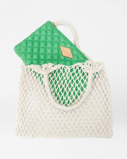 MZ Wallace Green Off White/grass Reef Knot Market Tote