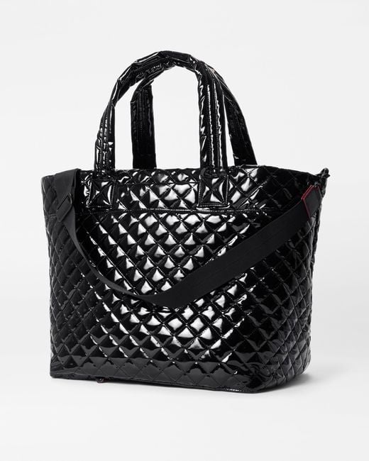 MZ Wallace Black Lacquer Large Metro Tote Deluxe