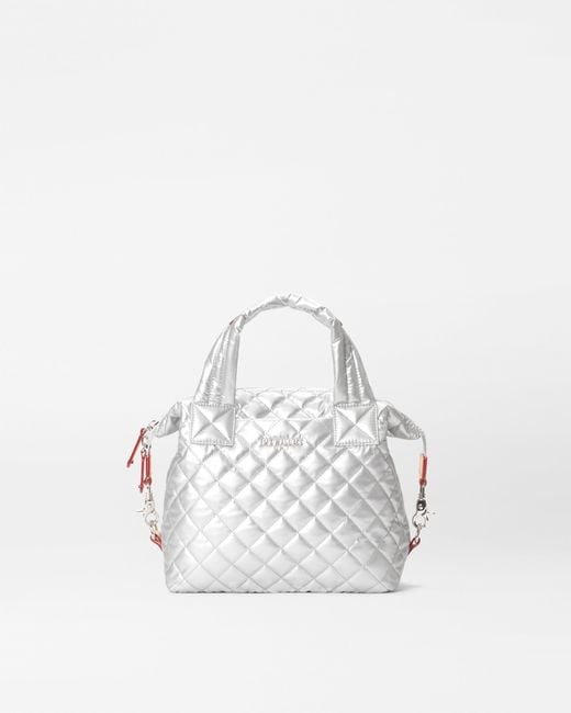 MZ Wallace White Matte Silver Small Sutton Deluxe