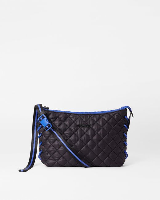 MZ Wallace Blue Black And Cobalt Small Lace Up Crossbody