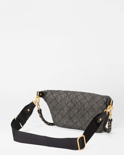 MZ Wallace Gray True Charcoal Denim Small Crosby Sling