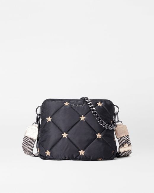 MZ Wallace Blue Embroidered Star Quilted Bowery Crossbody