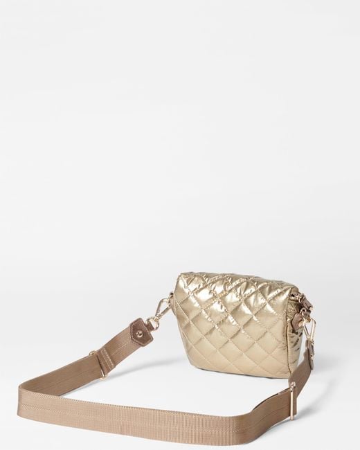 MZ Wallace Natural Antique Gold Metallic Micro Crosby Sling