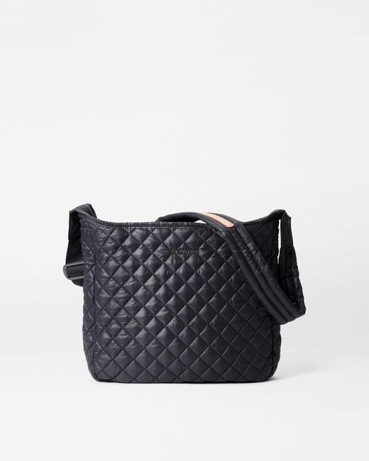 MZ Wallace Black Parker Deluxe Quilted Nylon Crossbody Bag