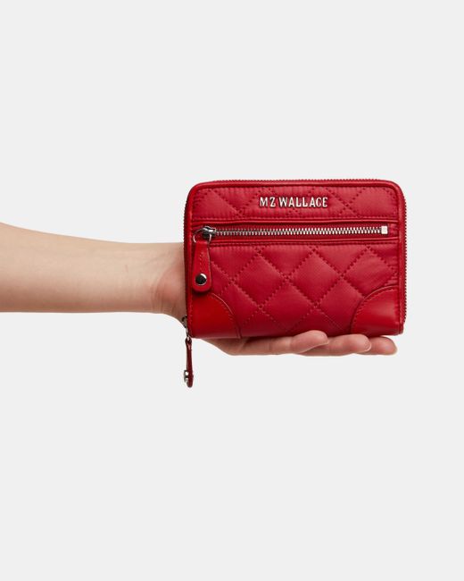 MZ Wallace Red Crosby Small Wallet