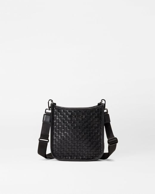 MZ Wallace Black Leather Small Woven Box Crossbody