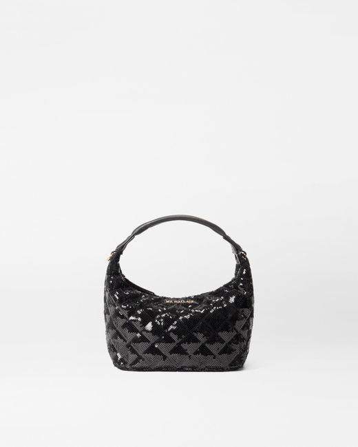 MZ Wallace Black Sequin Mini Hobo