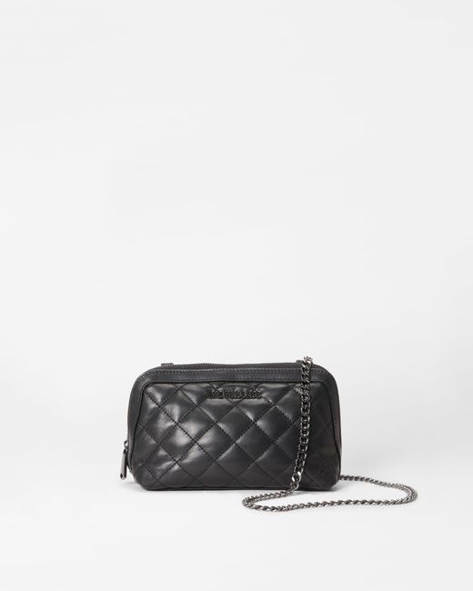 MZ Wallace White Black Quilted Leather Small Emily Crossbody
