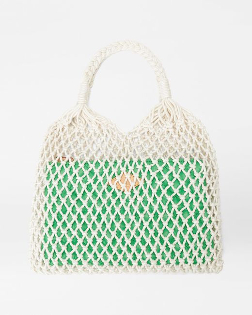 MZ Wallace Green Off White/grass Reef Knot Market Tote