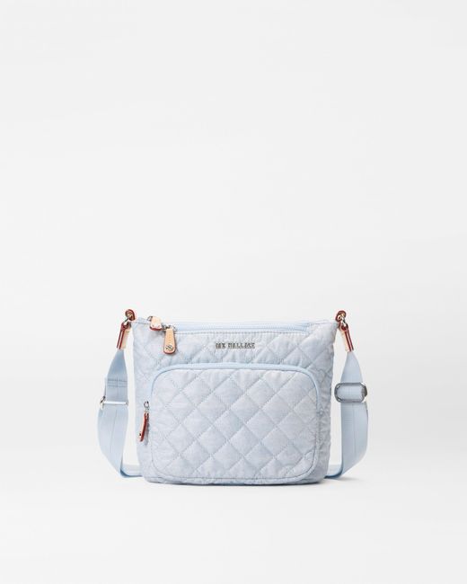 MZ Wallace Blue Chambray Metro Scout Crossbody Deluxe