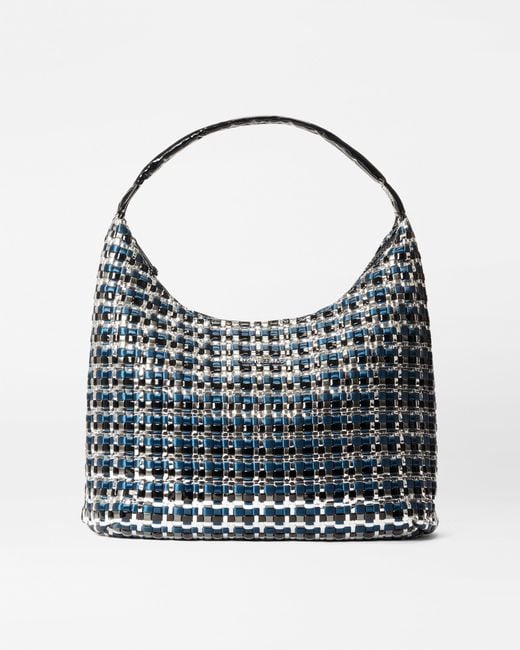 MZ Wallace Blue Midnight Woven Large Woven Shoulder
