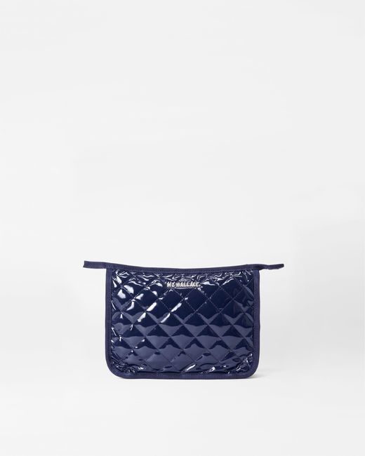 MZ Wallace Blue Navy Lacquer Small Metro Clutch